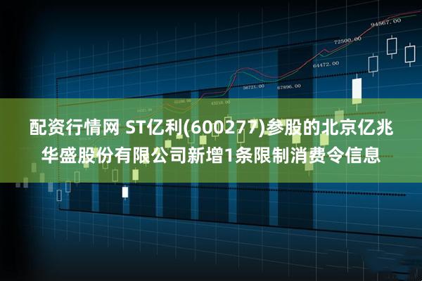 配资行情网 ST亿利(600277)参股的北京亿兆华盛股份有限公司新增1条限制消费令信息